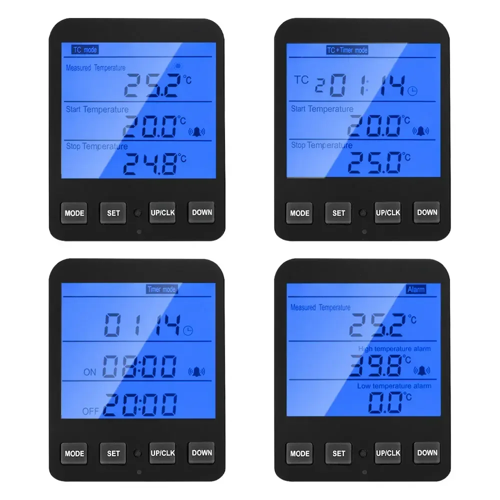 Digital Temperature Controller Socket Thermostat EU Plug 220V With Timer Switch Heating Cooling For Refrigerator Aquaculture