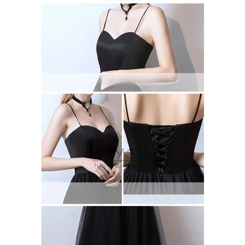 GIYSILE مخصص جديد أسود الخامس الرقبة أزياء مثير قصيرة الأكمام طويلة الحمالة اللباس عيد ميلاد حزب اللباس حزب مساء اللباس #5