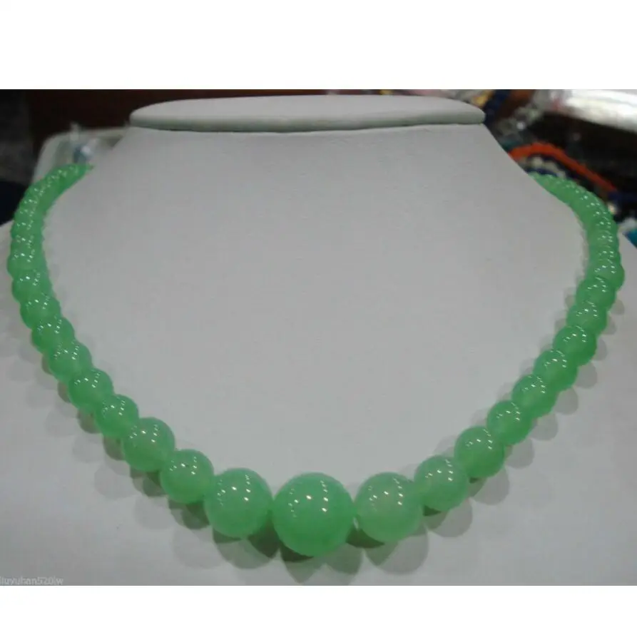 

Jewelry 6-14mm Light Green Beads Necklace 18 " Fashion Wedding Party Jewellery