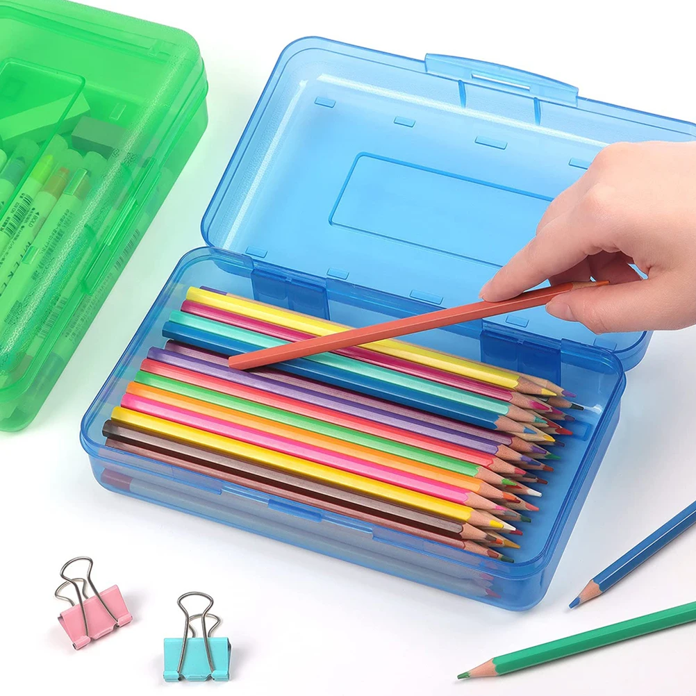 

Plastic Pencil Case Kids Pen Box Stationery Organizer Portable Pen Case For Students Simple Pencil Container Visible
