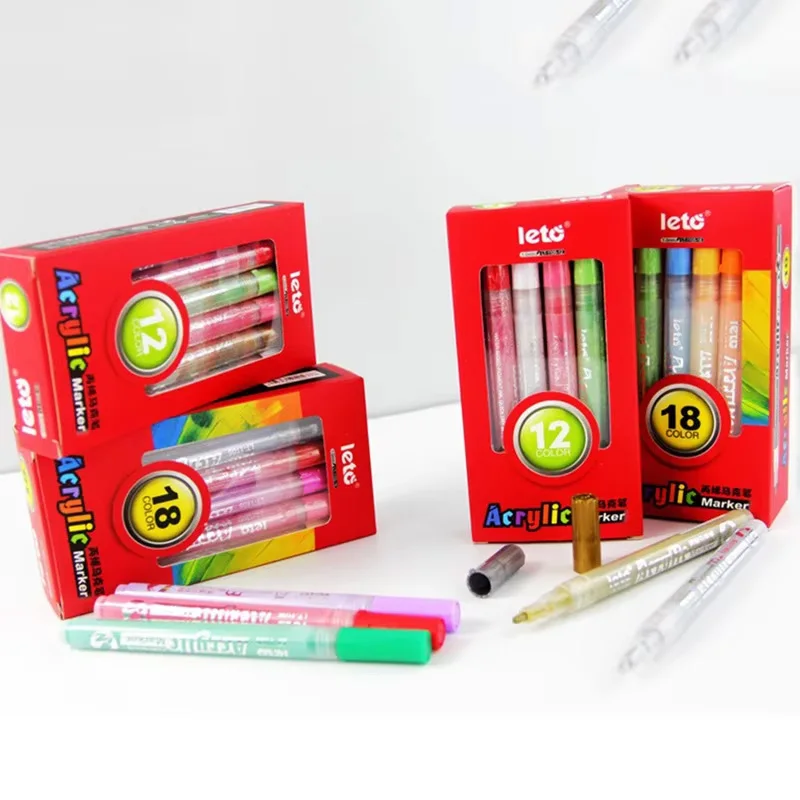 

18/24/36/48 Colors Acrylic Marker Pen Set Art Markers Painting Pen Graffiti Paint Ceramic Pen Water Based Art Student Stationery