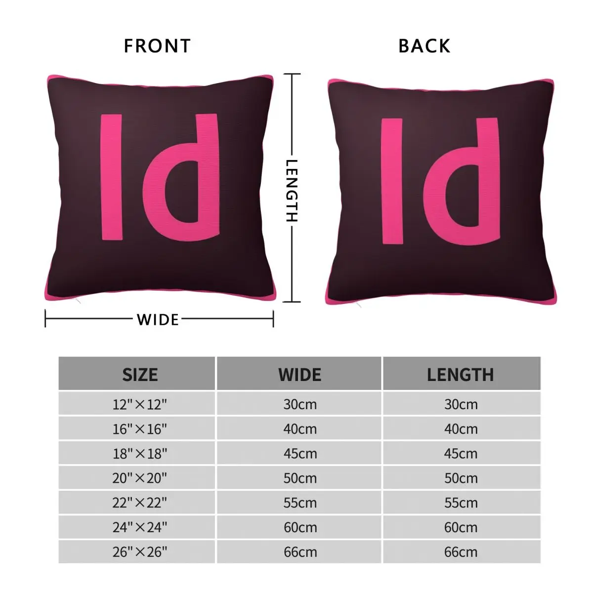 Adobe InDesign Logo Square Pillowcase Polyester Linen Velvet Pattern Zip Decorative Throw Pillow Case Sofa Cushion Cover