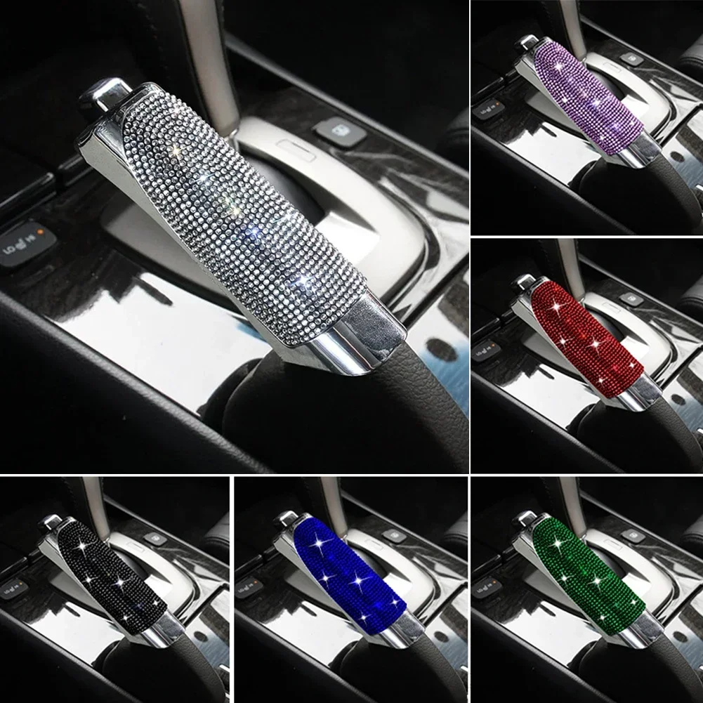 Universal Crystal Car Handbrake Covers Anti-slip Auto Gear Shift Collars Bling Diamond Car Interior Accessories for Woman