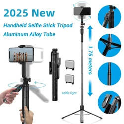 2025 New 1750mm Wireless Selfie Stick Tripod Stand Foldable Monopod With Led Light For Smartphones Balance Steady Shooting Live
