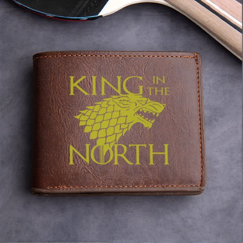 KING IN THE NORTH Carteira de couro PU premium Design minimalista Carteira dobrável leve e durável para homens e mulheres