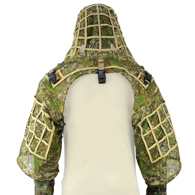 Ghillie-Anzug, taktischer Scharfschützmantel, Viper-Kappen, Jagdmantel, Material und Farbe optional, Tarnkleidung für Airsoft-Paintball – Detail 26