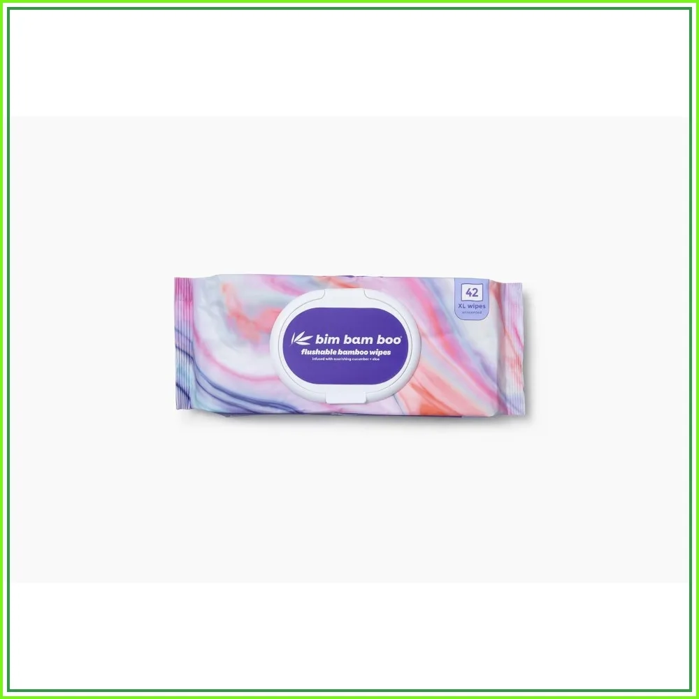 Flushable Wipes 42 Count, Biodegradable Bamboo, Gentle & Strong
