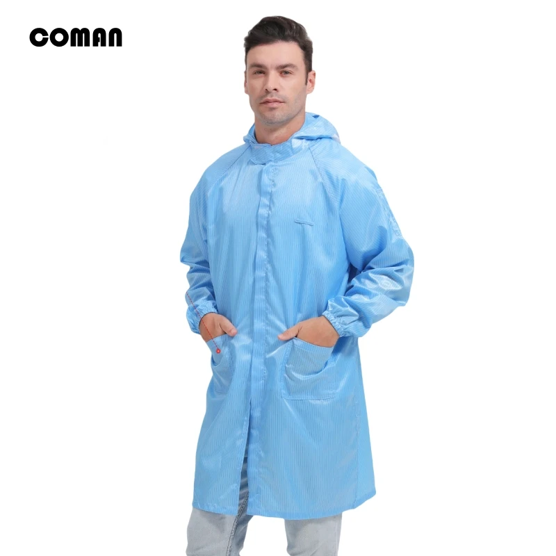 Anti static dust-free clothing car painting electronic factory workshop dust-proof clean clothing hooded coat for food factory