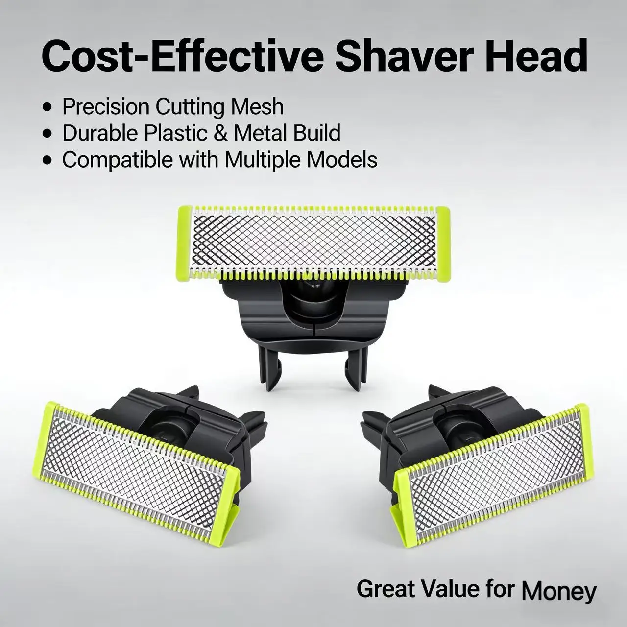 Compatible con cabezales de afeitadora pequeños tipo T para su reemplazo con Oneblade 2533, QP2523, 2630, 6520, etc.