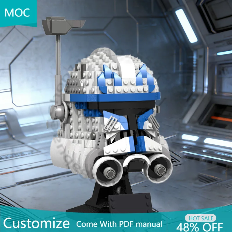 

Конструктор 802 детали: Модель шлема Phase 2 (бюст) MOC, модульный, креативный дизайн, простое DIY-конструирование, игрушка для мальчиков, рождественский подарок