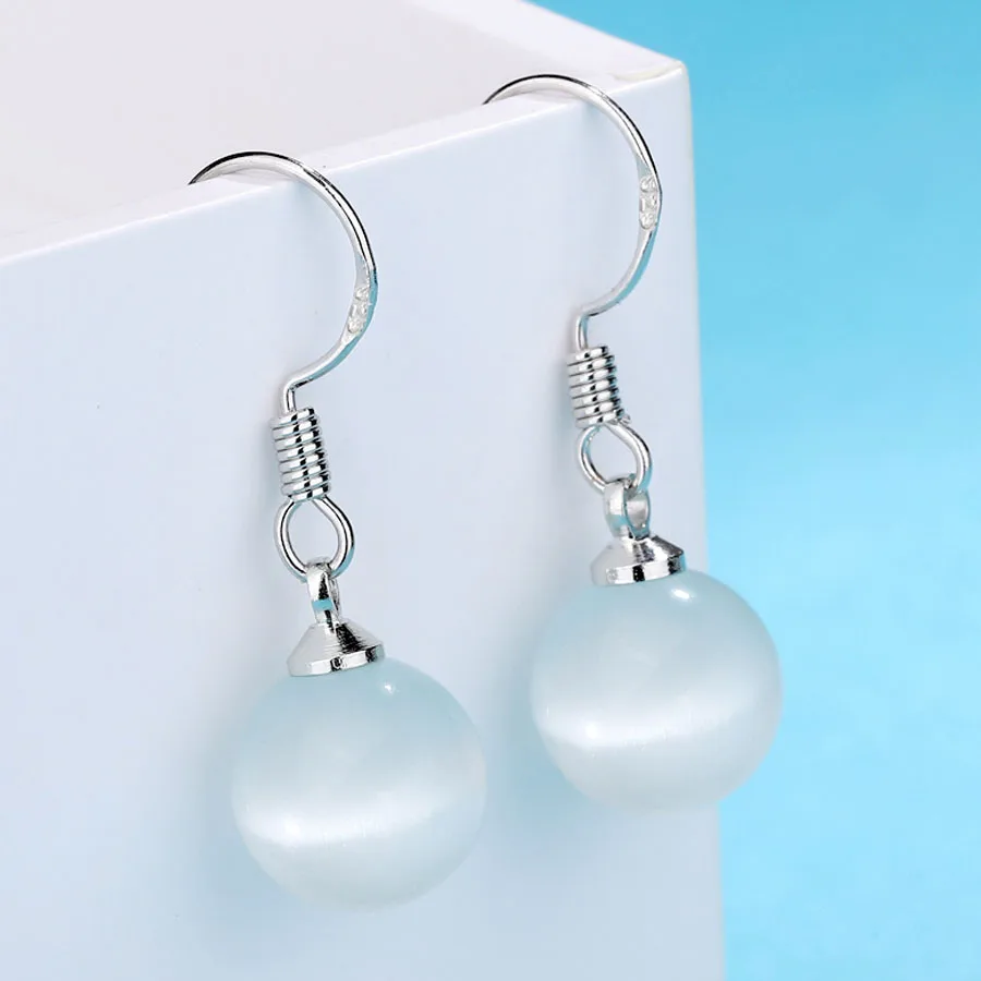 Korean White Opal Water Drop Earrings For Women Earing Dangle Earring Earings Jewelry Brincos Brinco Oorbellen Pendientes Gift