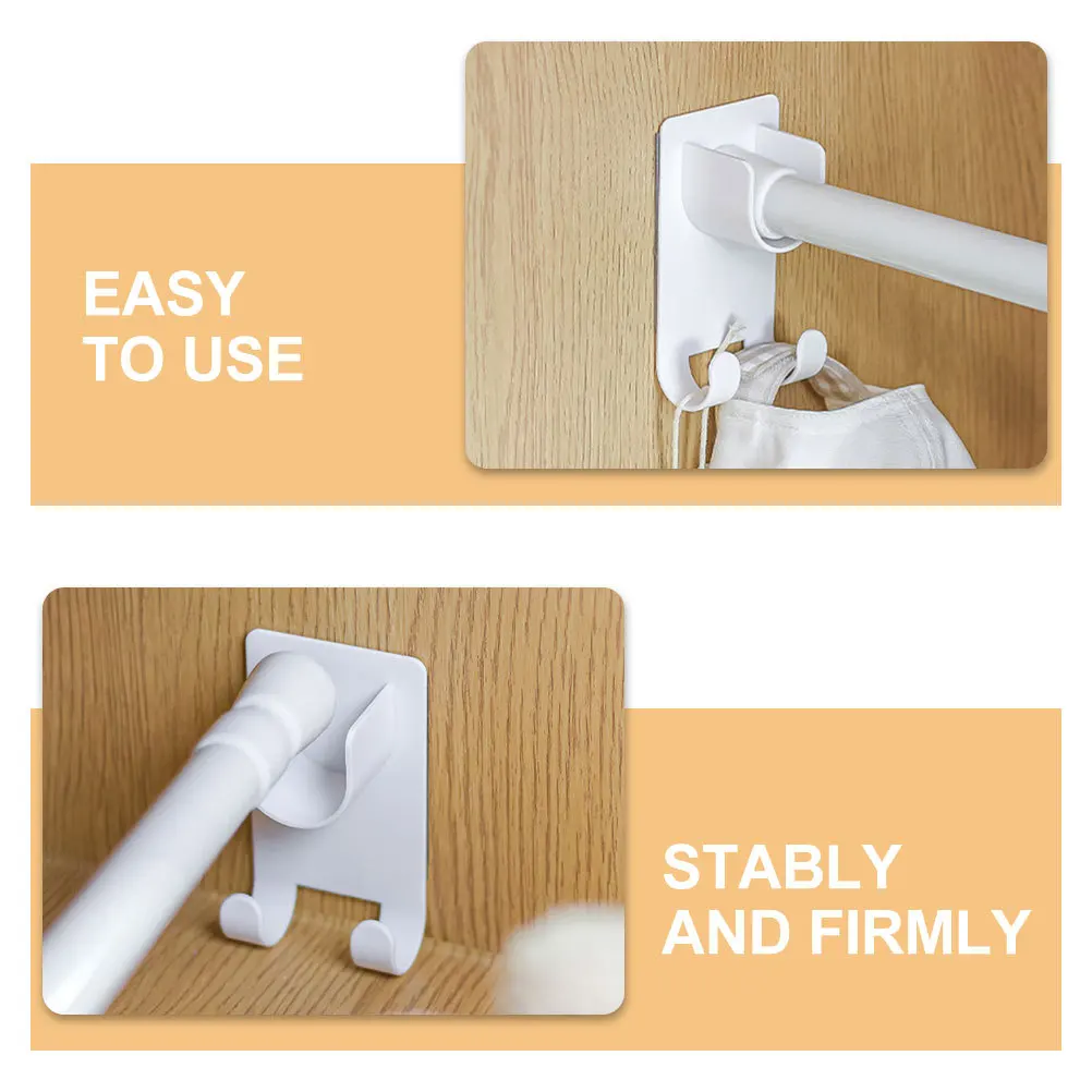 2 قطعة أصحاب قضيب الستارة الحمام دش مسمار الحرة لاصق بين قوسين لا الحفر خطاطيف الستائر التوتر قضيب التوتر القطب حامل