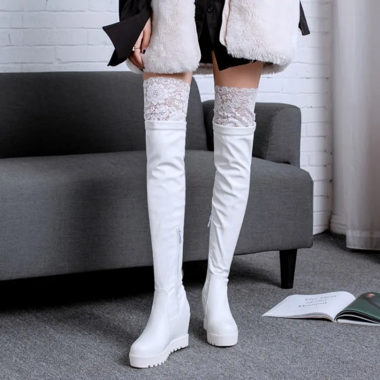 Big Size  11 12 thigh high boots knee high boots over the knee boots women ladies boots	shoes woman winter boots women