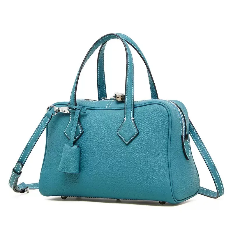 Sac à main de luxe en cuir véritable pour femme, sac à bandoulière de créateur, sac bowling en cuir de vachette, nouvelle collection 2026