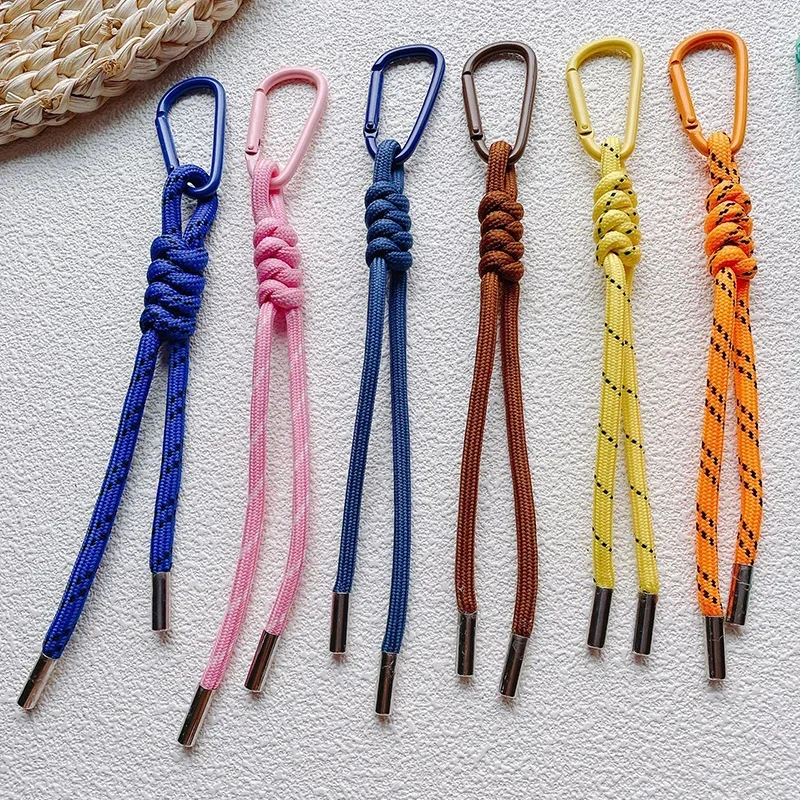 Nylon Handmade Rope Keychain Fashion Simple Phone Bag Charm DIY Colorful Women's Bag Pendant Gifts image 2