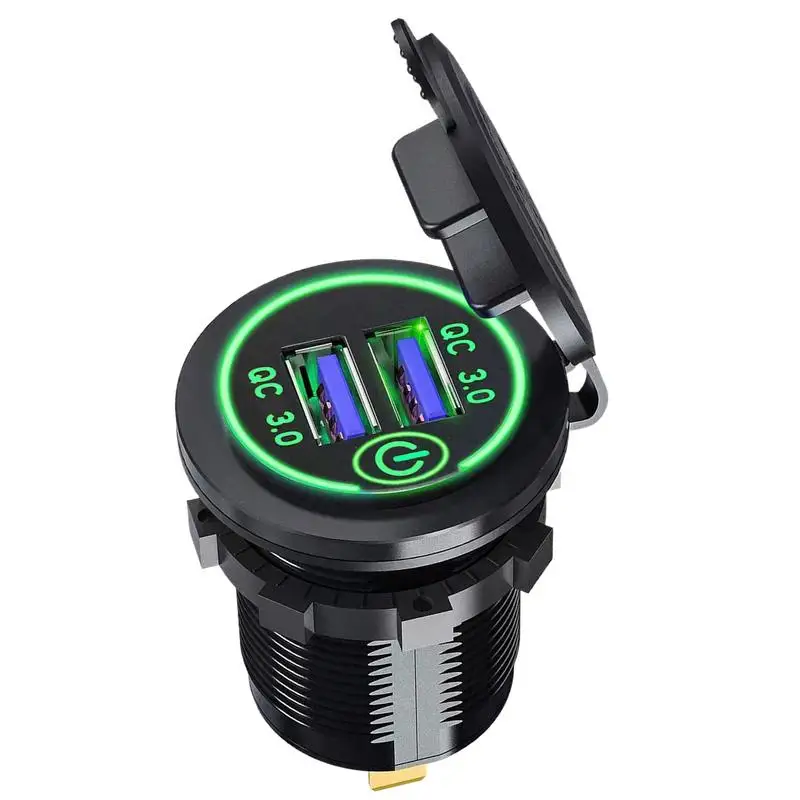 Fast Car Phone Charger Waterproof 2-Ports Mobile Phone Charger 45W Portable Car Charger Phone Charger for Car SUV RV Truck