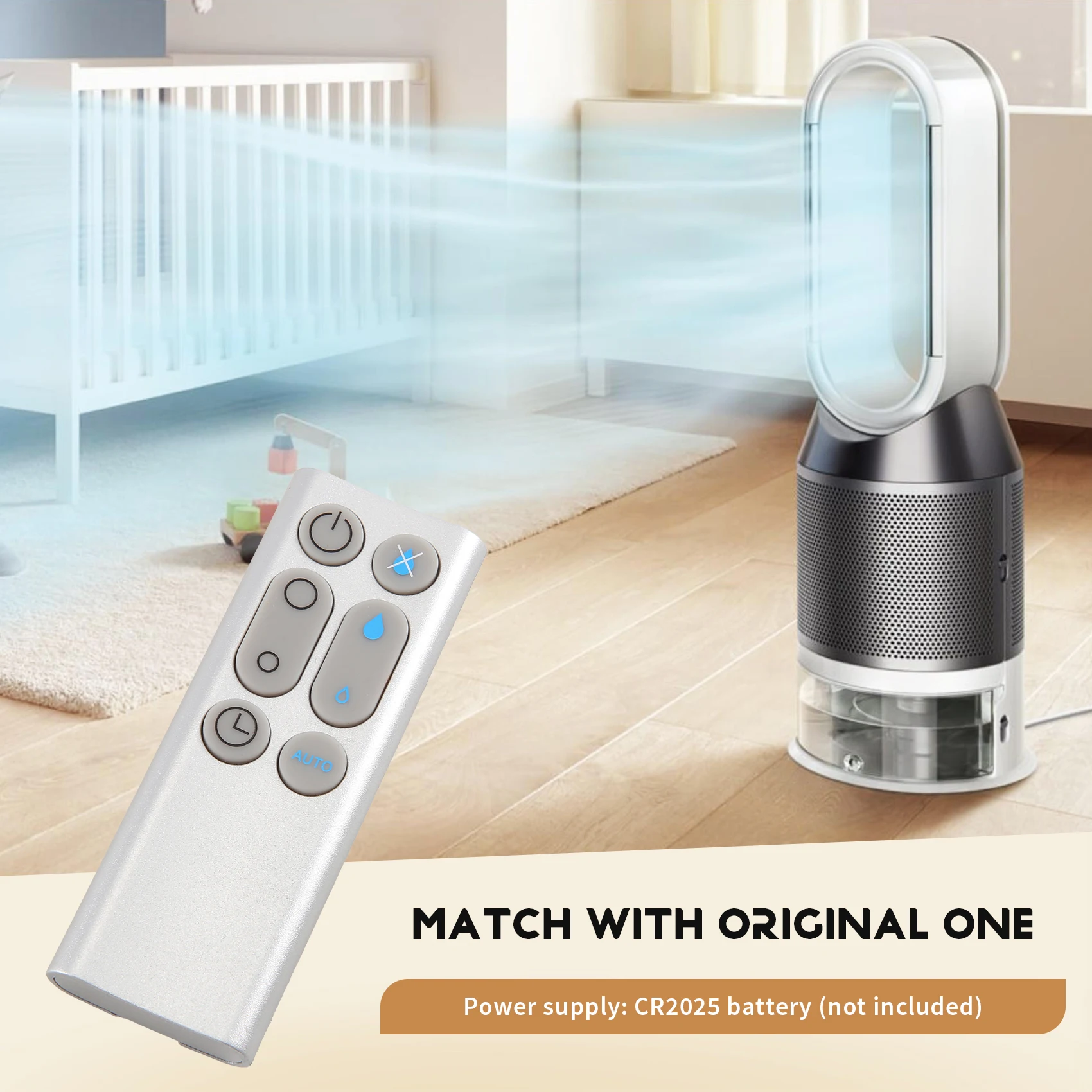 Mando a distancia de repuesto para ventilador humidificador Dyson AM10, purificador de aire, color plateado