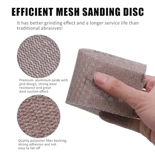 70*198MM 50 Pcs Mesh Abrasive Sanding Discs Grit 80-400 Assortment Hook and Loop Anti-Blocking Net Sandpaper for Grinding Wood