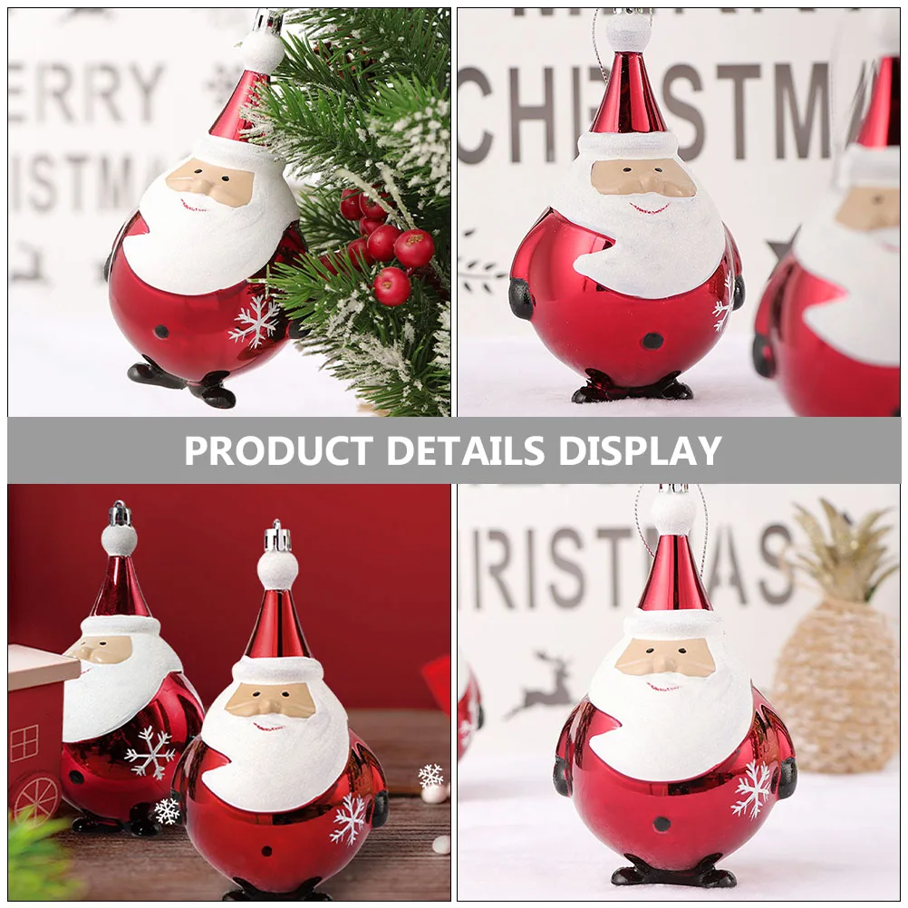 

2 Pcs Ornaments for Christmas Tree Santa Pendant Small Decorations Accessories Red Hanging