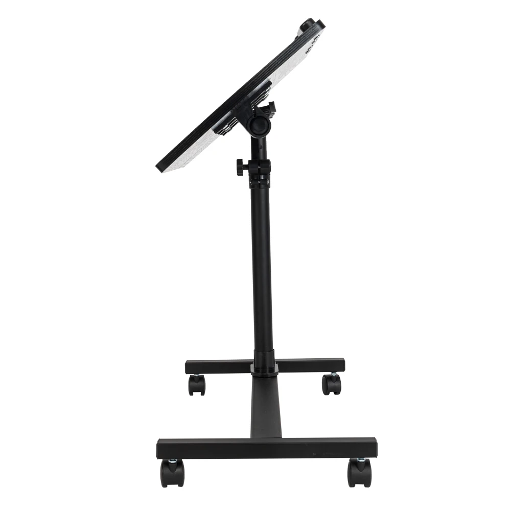 Four-Wheel Multifunctional Flat Surface Lifting Computer Desk Black