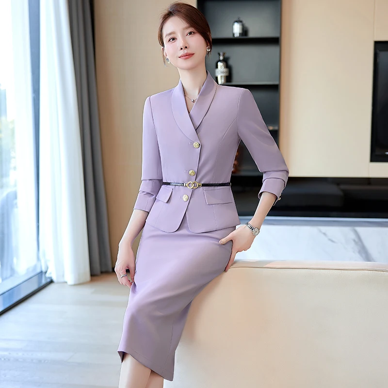 S-4XL Slim White Suit Women Blazer Set New Office Ladies Notched Single Button Blazers Elegant Trumpet Mermaid Skirt Suits