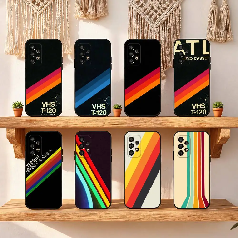 Retro VHS Video Tape Phone Case For Samsung Galaxy S25 S24 S23 S22 S21 S20 S10 S10E Ultra Plus FE Note 20 Ultra Black Cover