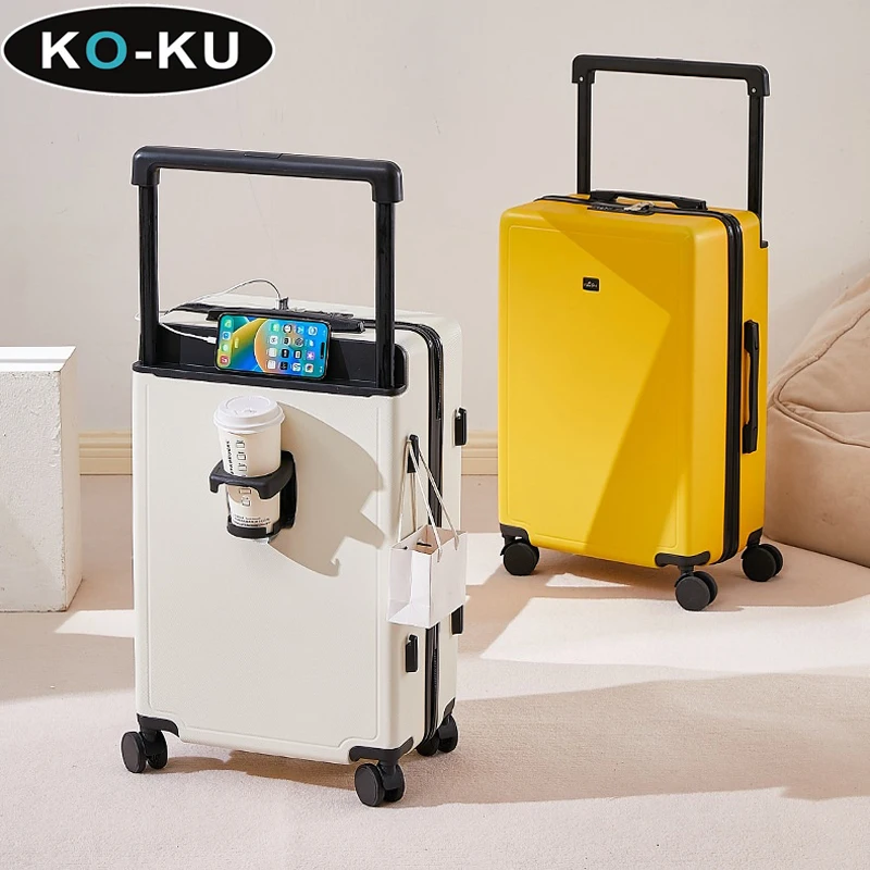 KO-KU 2024 New Suitcase Wide Trolley Large Size Luggage 28 Inch Trolley Case Universal Wheel Suitcase Men\'s Password Box