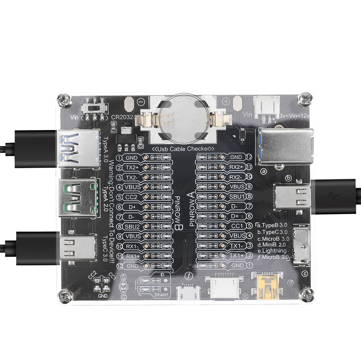 Type-C Micro-B Type-B Data Cable Test Board USB Cable Tester Short Switch for iOS Android Test Board Tool