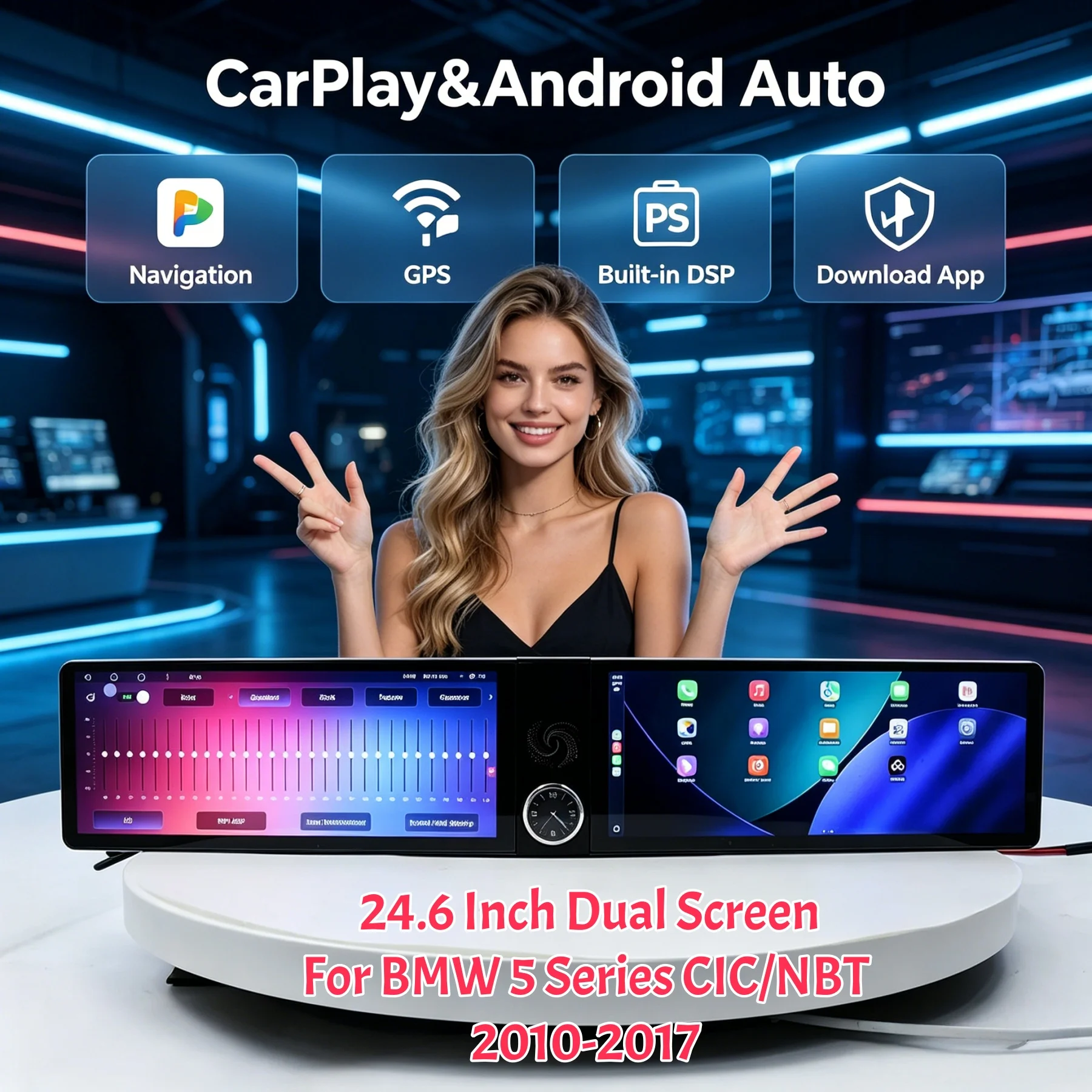 

Dual 12.3'' Screen Android Car Radio GPS Multimedia Video Player For BMW 5 Series F10 F11 X5 X6 NBT 2011-2017 Stereo CarPlay