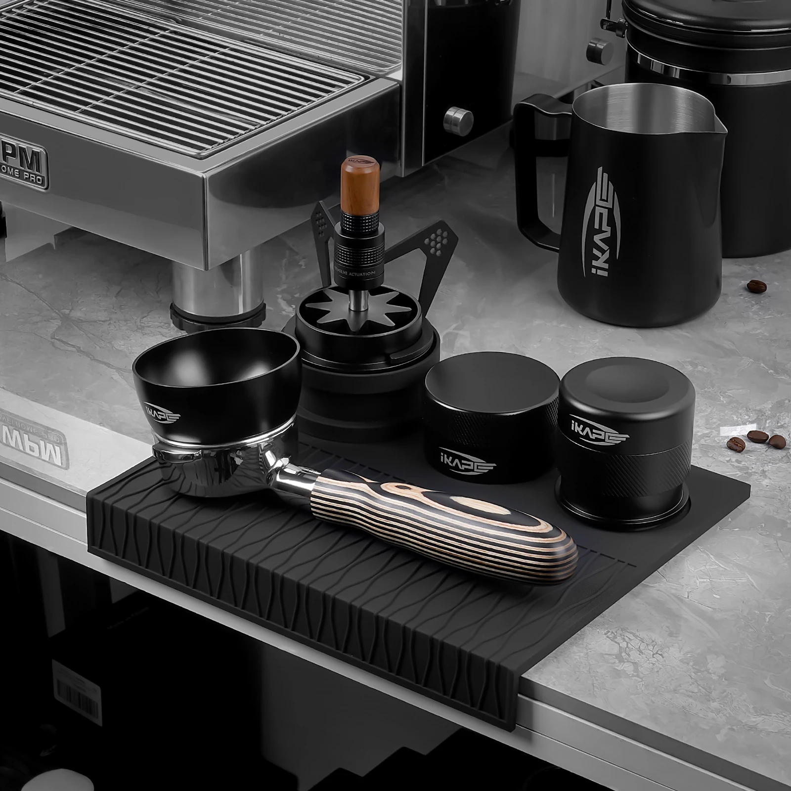 IKAPE Espresso-Tampermatte, Kaffee-Tampermatte aus lebensmittelechtem Silikon, Siebträger-Tampermatte, Espresso-Zubehör für Baristas