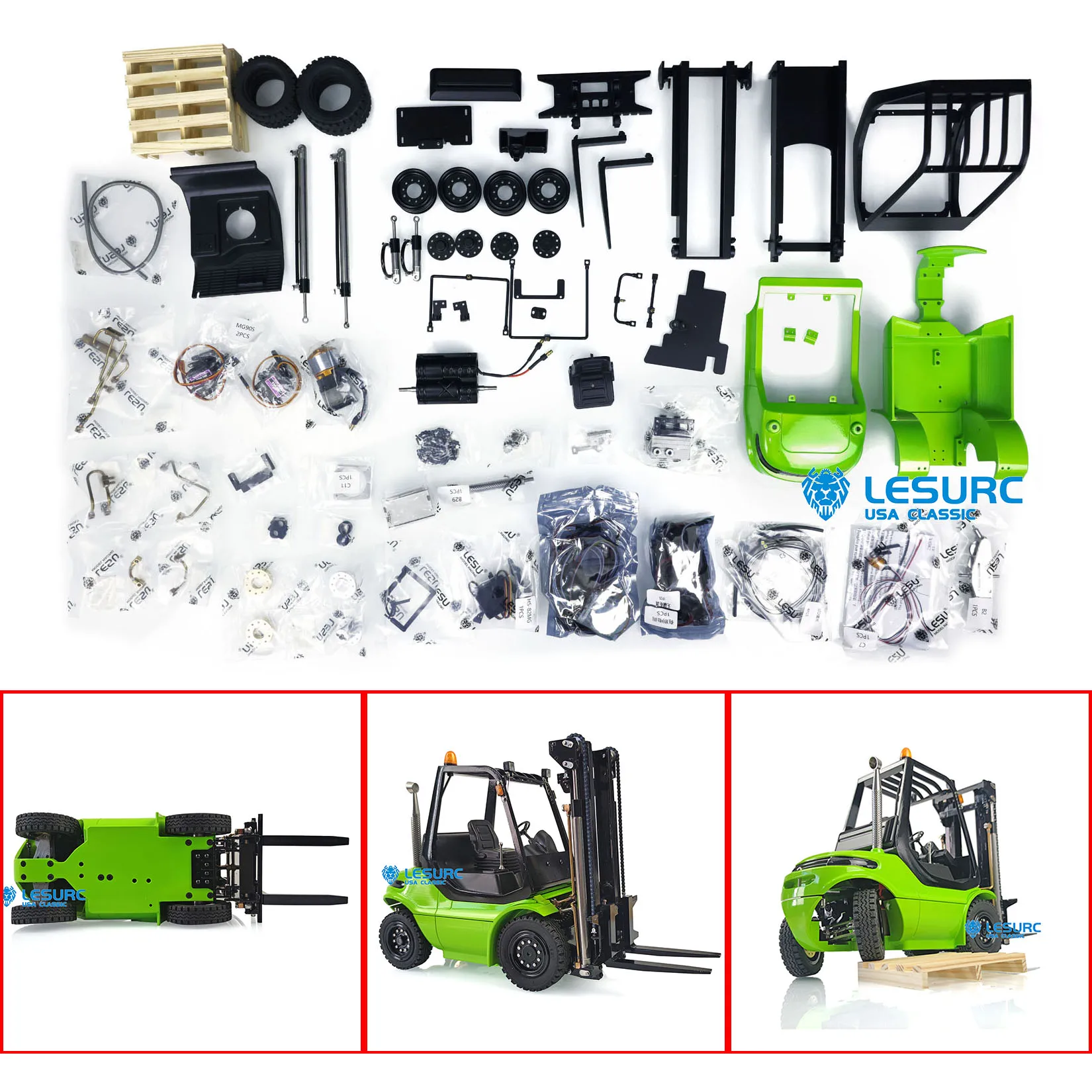 

LESU RC 1/14 Forklift Transfer Truck Pump Motor Painted Model Sound ESC Outdoor Toys THZH0779