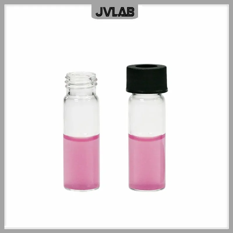 Chromatography Vial 4ml W/ Black Open-topped Cap 13mm Automatic Parse Sample Bottle Laboratory Clear Vial 4 mL 100 / PK