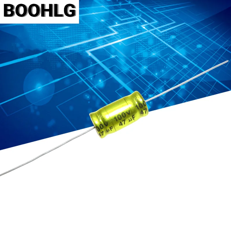 5 szt. Kondensator elektrolityczny częstotliwości Audio osiowy poziome NP 100V 1UF 1.5UF 2.2UF 3.3UF 4.7UF 5.6UF 6.8UF 8.2UF 10UF 15UF