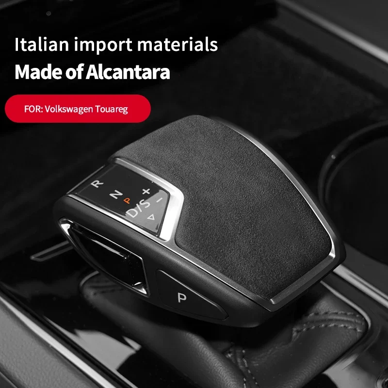 

For Volkswagen VW Touareg 2018 2019 2020 2021 2022 2023 Gear Lever Stick Shift Cover Alcantara Car Interiors Decoration Shell