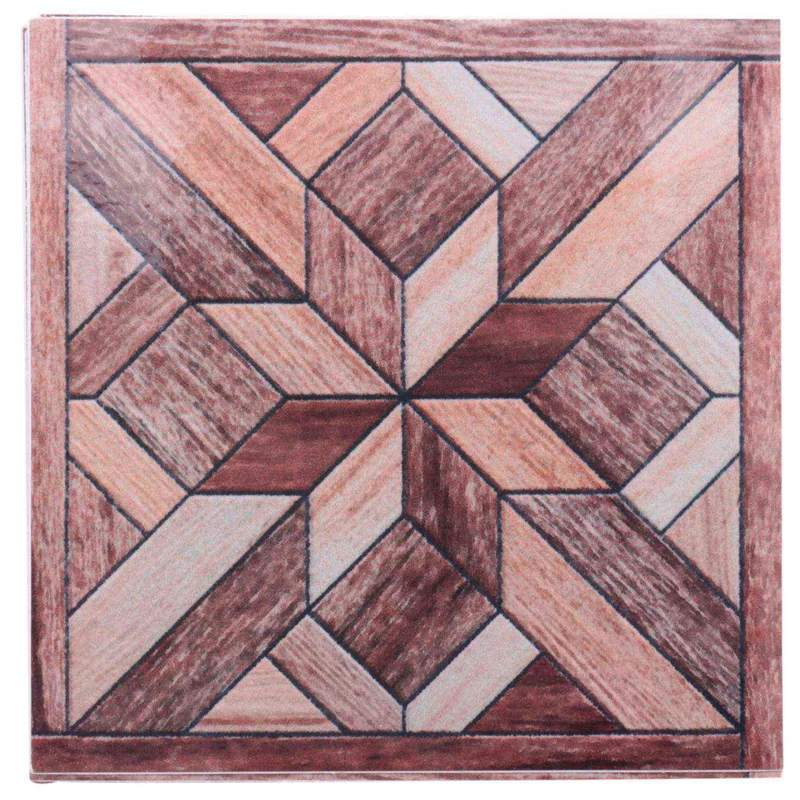 AA81-80Pcs Wood Grain Pattern Tile Sticker Self Adhesive Tiles Art Diagonal 3D Floor Sticker For Bathroom Kitchen Decor