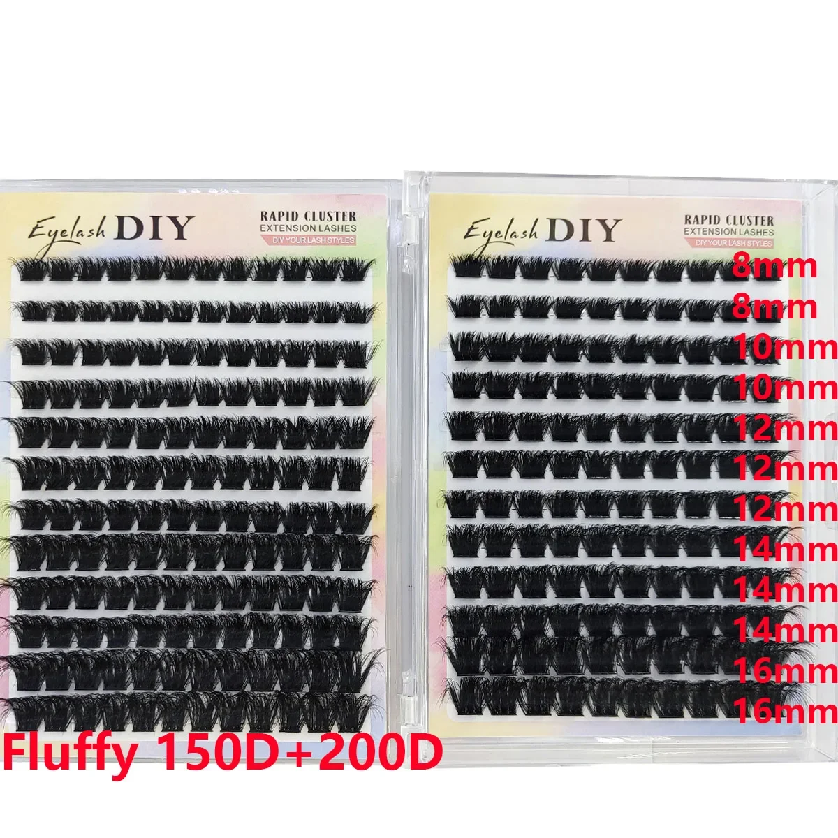 HBZGTLAD Wimpernbuch mit großer Kapazität, 60D-300D Wimpernbündel, Mange Wimpern, Nagel-Effekt, Märchenhafte Anime-Wimpern, verschiedene gemischte Stile – Detail 34