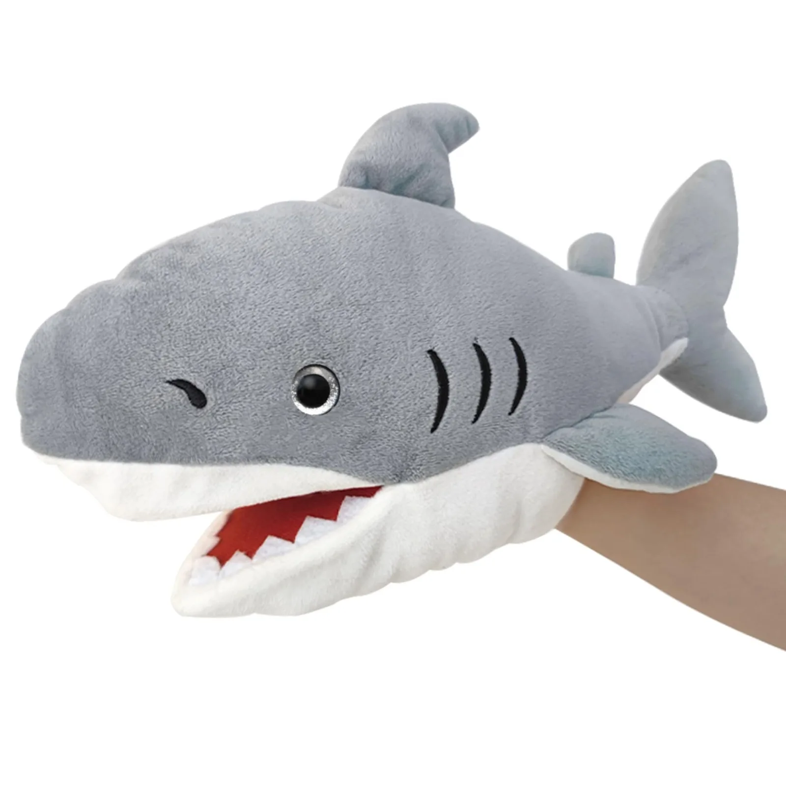 Shark Hand Puppet Plush Doll for Kids Ocean Animal with Moveable Mouth,Soft Stuffed Story Role Play Teaching Toys