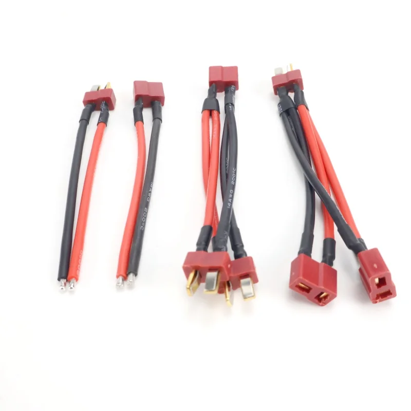 Arnés de enchufe en T, Cable conector de batería paralelo, extensión Dual, divisor Y, Cable de silicona para Rc DIY Quadcopte, modelo de ala fija