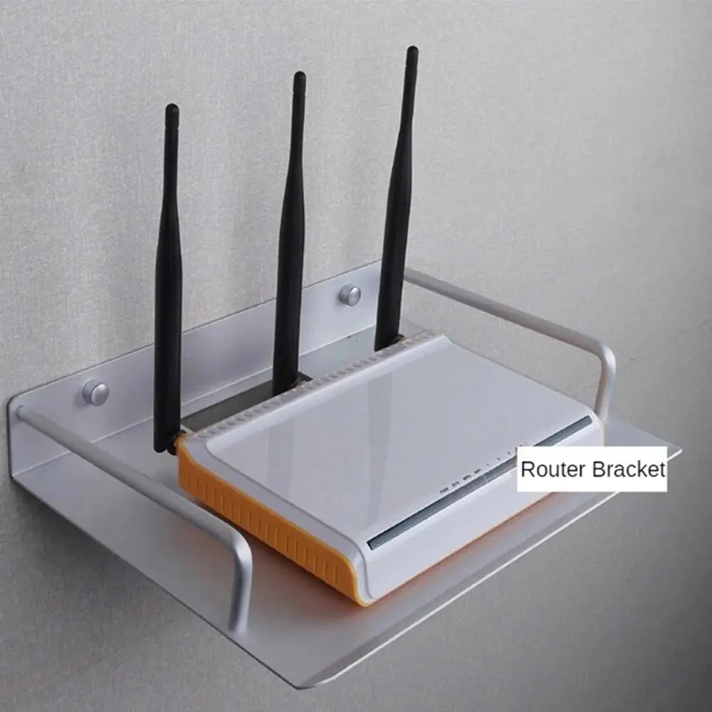 

Space Aluminum Router Stand Black/Silver Wall Mount TV Set Top Box Support Rack Easy To Disassemble Single-Layer