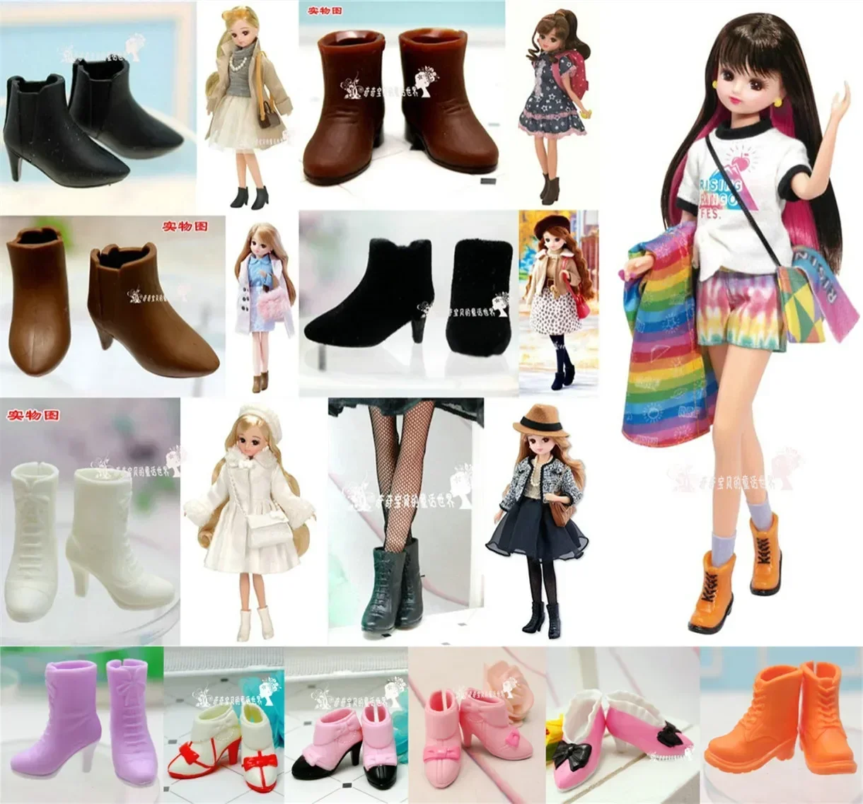 New fashion for 30cm Licca Shoes Doll Shoes 1/6 Fashion sneaker flat sandals for momoko Doll Made shoes