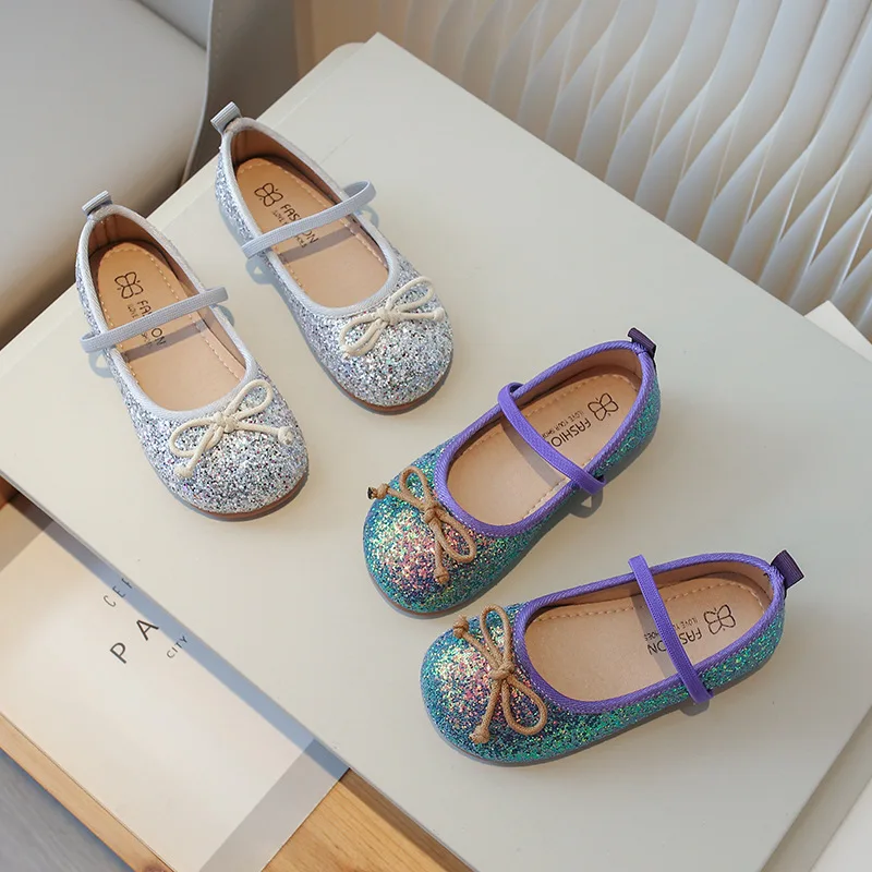 Glitter Little Mermaid Princess Shoes for Girls Stylish Evening Dress Shoes Girl Bling Birthday