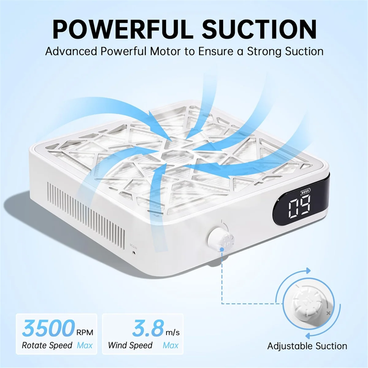 

Nail Dust Collector,Powerful Vacuum Fan Ventilation Dust Collector Extractor for Acrylic Nail Polish,Nail Salon Tools EU