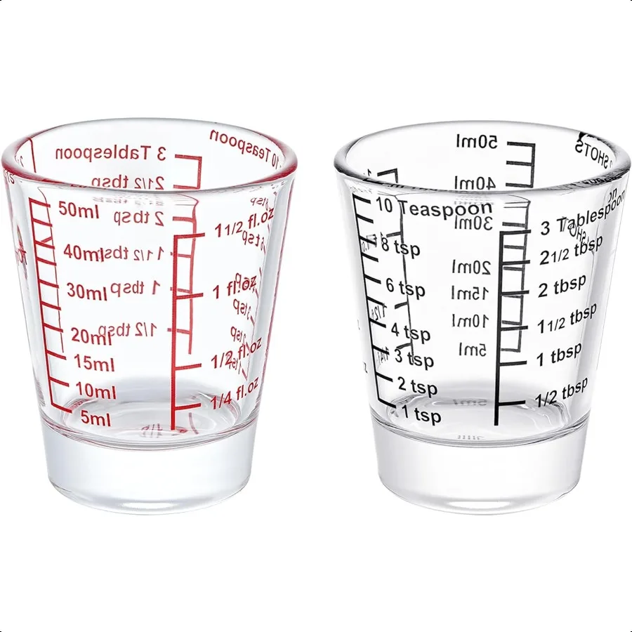 Ackers قياس صغير من الزجاج الثقيل 32 قياسات الزراعة متعددة الأغراض السائل والجاف قياس الزجاج الأحمر والأسود