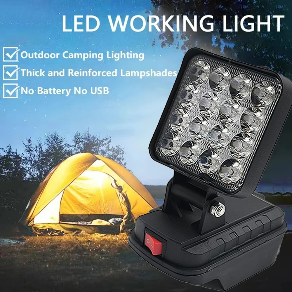 ضوء العمل المحمول الأضواء في الهواء الطلق اللاسلكي LED العمل الصيد أداة الطوارئ ضوء متوافق مع بطارية ماكيتا