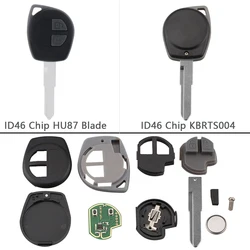 433MHz 2 Buttons Keyless Uncut Flip Remote Key Fob Fit for SUZUKI SWIFT SX4 Alto JIMNY VITARA with ID46 Chip KBRTS004/HU87 Blade