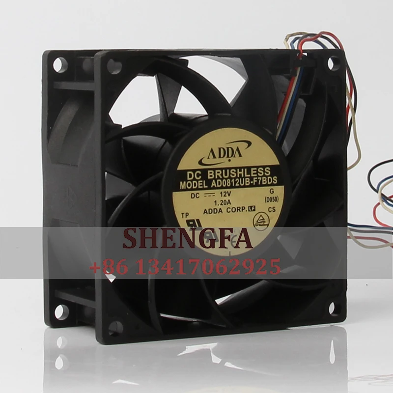 

AD0812UB-F7BDS ADDA DC12V 1.20A 80X80X35MM 8CM 8035 4-wire High Air Volume Axial Flow Centrifugal Cooling Fan