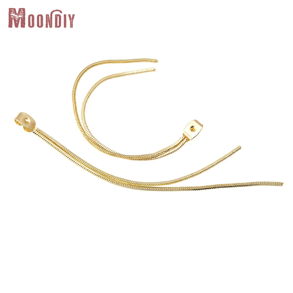 10PCS Length 85MM Gold Color Brass Snake Chain Earrings Stopper Earrings Back High Quality Diy Jewelry Making Accessories