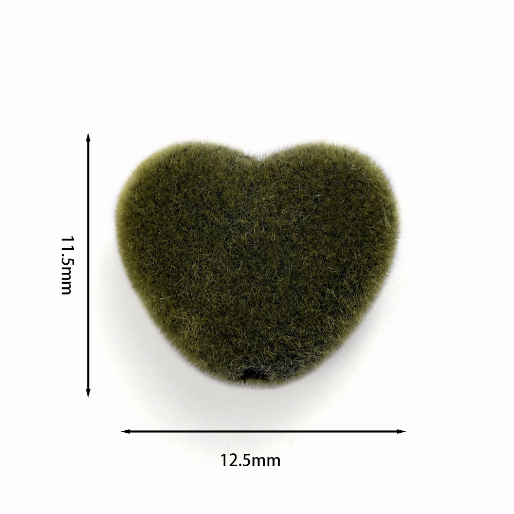 10Pcs/Lot Velvet Beads Acrylic Love Heart Charm Loose Spacer Beads For DIY Jewelry Making Necklace Handmade Accessories