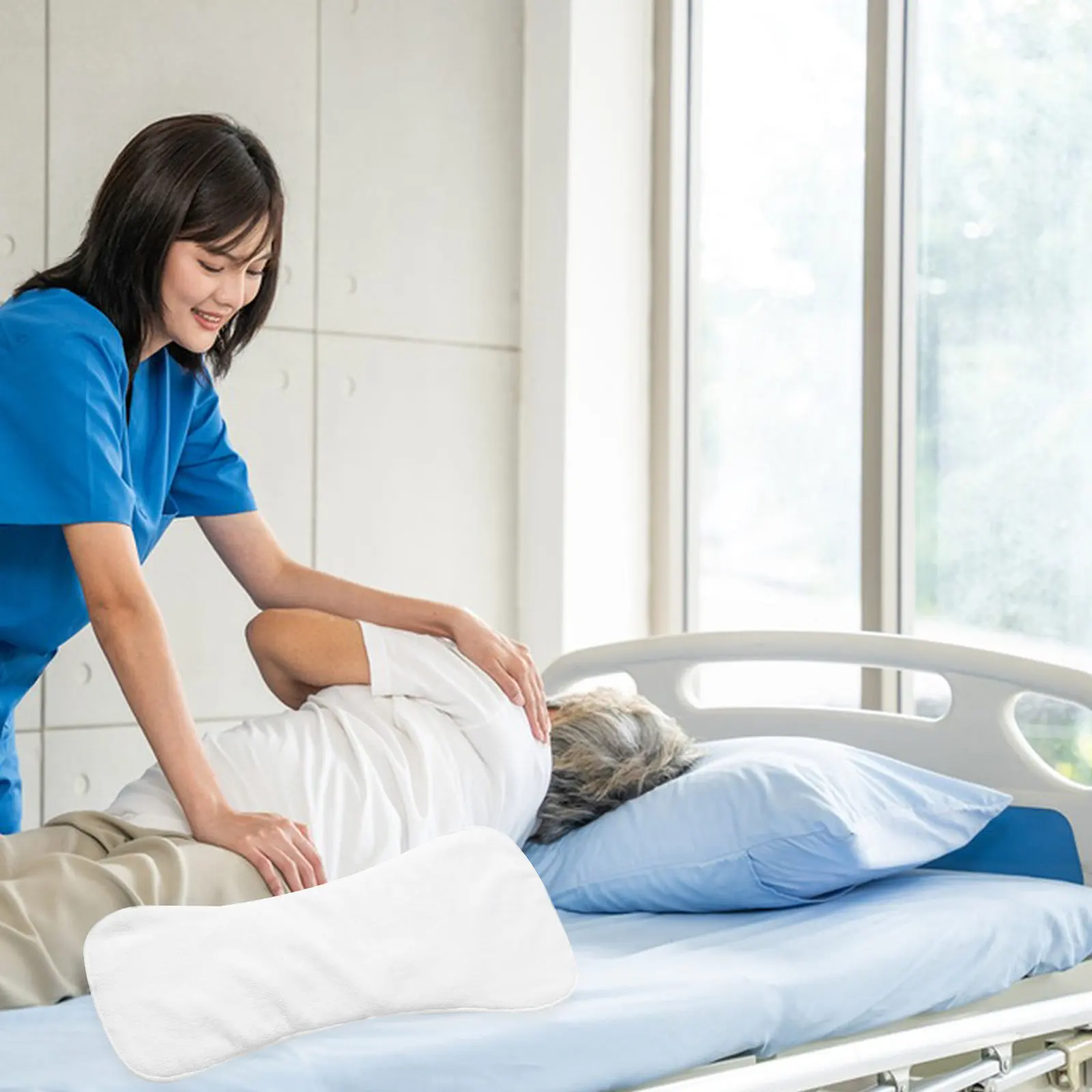 

Washable Adult Bed Pads Four-Layer Diaper Fiber Leakproof Water Absorption Incontinence Protection for Elders White