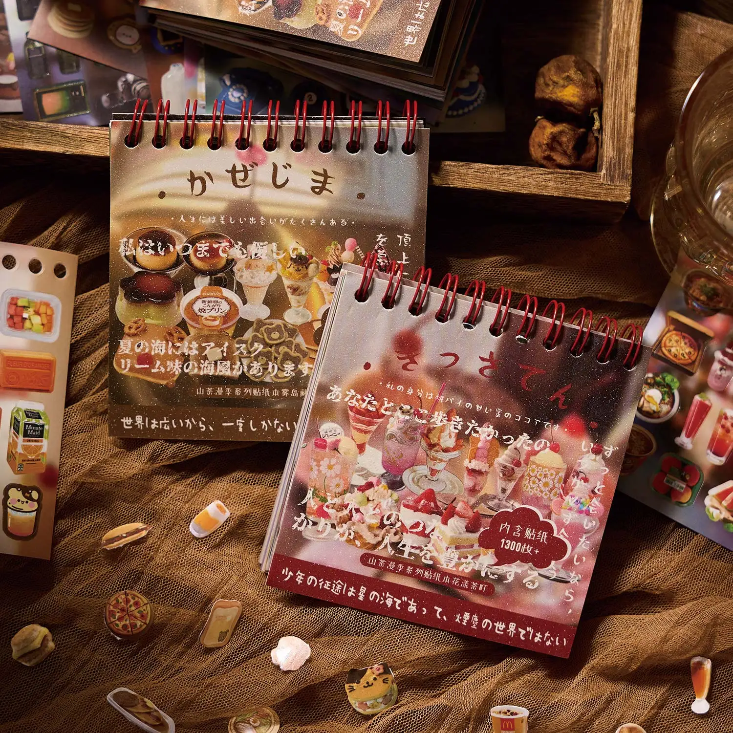 

Kawaii японские корейские эстетические канцелярские наклейки Showa еда блестящая пленка высечка наклейки книга DIY скрапбук ручной работы